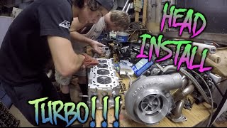 TURBO 240SX BUILD  HEAD HEADGASKET AND COPPER SPRAY [upl. by Ernst]