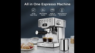 Geek Chef Espresso Machine20 bar espresso machine with milk frother for latte cappuccino Machiato [upl. by Boor]