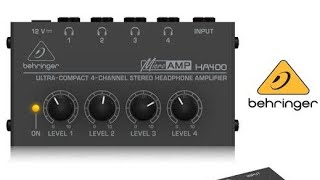 Behringer MicroAmp HA400 UltraCompact 4 Channel Stereo Headphone Amplifier 1 in 4 out [upl. by Tallou]