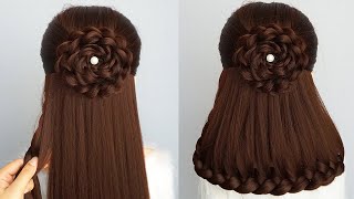 Cute Holiday Hairstyle With Braids Easy  Latest Hairstyle For Long Hair Wedding Guest [upl. by Zehc176]