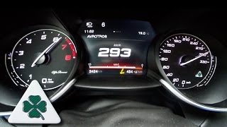 Alfa Romeo Giulia Quadrifoglio QV 510HP ACCELERATION 0293 kmh Autobahn Test [upl. by Giselle141]