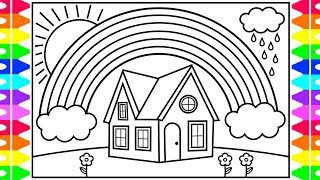 How to Draw a RAINBOW for Kids 🌈💜💚💖Rainbow Drawing for Kids  Rainbow Coloring Pages for Kids [upl. by Acinonrev]