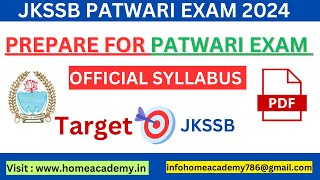 JKSSB Patwari Exam How to prepare Syllabus Discussion homeacademy patwariexam [upl. by Dougald]