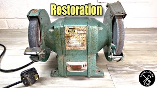 Restoration of a vintage Bench Grinder Made Into a Buffer buffing machine [upl. by Lowndes460]