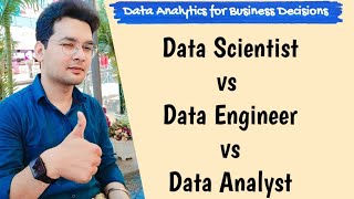 Data Scientist vs Data Engineer vs DataBusiness Analyst  Difference between them  Hindi  MBABBA [upl. by Yemiaj]