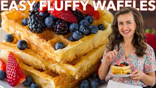 Easy Waffle Recipe  How to Make Homemade Waffles [upl. by Nhguaved859]