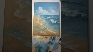 Serene Beachscape in Oil Painting Capturing Waves and Shy art oilpainting [upl. by Tallbot]