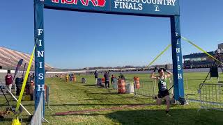 See Division 3 AllState boys cross the finish line at 2024 MHSAA LP cross country finals [upl. by Eimarrej]