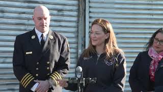 FDNY Commissioner Laura Kavanagh announces bust of an illegal lithiumion battery manufacturer [upl. by Anaira]