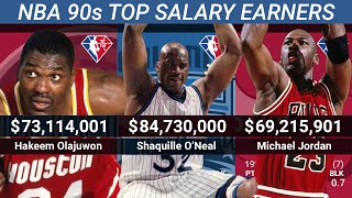 NBA 90s Highest Paid Players 💸 Ranked History 199091199900 [upl. by Rancell395]