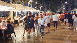 Walking Barcelona’s FAMOUS LA RAMBLA at DuskNight  Catalonia Spain [upl. by Acsicnarf]