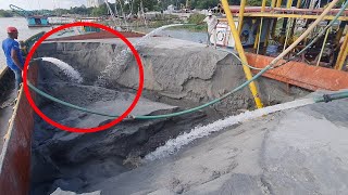 Amazing sand unloading skill by powerful drager machine in big river side part81 [upl. by Dorothy]