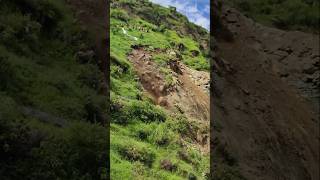 A landslide of rocks falling in a hill village dolakhashorts rock village [upl. by Rema]