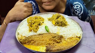 BIGBITES EATING RICE WITH CHICHINGA BHAJA OLER DEGO KHATHALER BICHIR TORKARI PABDA MACHER JHAL [upl. by Airom]