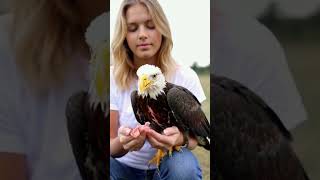 The woman who saved the EAGLE became her best friend  eagles shortvideo wildlife nature [upl. by Hedda]