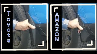 75 Toyota OEM Mud flap vs 25 AMAZON mud flaps CDEFG brand comparison 2021 RAV4 [upl. by Sneve]