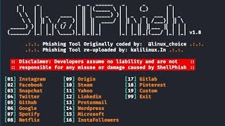 Shellphish KALILINUX 🔥💻 A Tool For EthicalHackers For testing Educational [upl. by Prunella944]