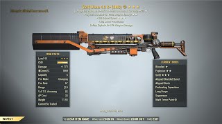 Fallout 76  Bloodied Explosive Gauss Rifle Insane Buff  Milepost Zero Update BE15R Gauss Rifle [upl. by Atikehs]