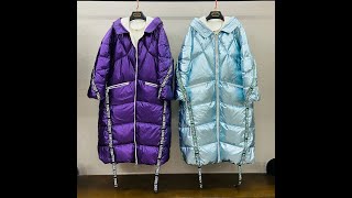 Shiny X Long Down Jacket Women 2021 Winter Parka Hooded Fashion Loose Waterproof Coat Coat Thick [upl. by Ody]