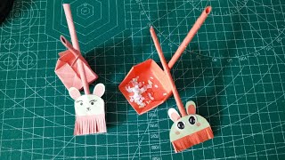 Diy Paper Broom and Dustpan  How to make broom and dustpan with paper craft diy [upl. by Longo]