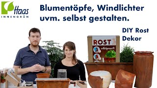 Blumentopf selber machen DIY und Anleitung mit Rost Viva Dekor einfach amp schnell selber gestalten [upl. by Enirehtak]