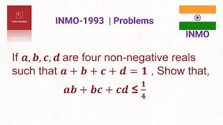 Mathematical Olympiad Questions  INMO 1993  Algebra  PRMO  RMO  IMO  AM and GM Inequalities [upl. by Kendal]