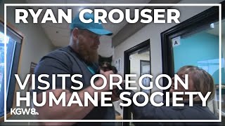 Olympian Ryan Crouser visits dogs and cats in need of homes at Oregon Humane Society [upl. by Paff261]