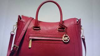 Michael KorsCarine Large Pebbled Leather Satchel [upl. by Charla]