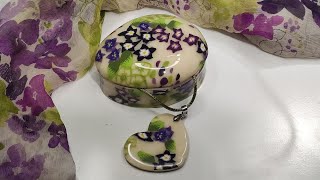 Polymer Clay Jewelry Box Project Violets Garden [upl. by Anahir867]