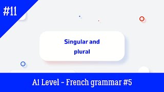 French lesson 11  le singulier et le pluriel en Français A1 level  French grammar n5 [upl. by Ykvir]