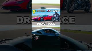 Ferrari SF90 vs Bmw S1000RR😈😱 ferrari shortsfeeds [upl. by Eelirak]