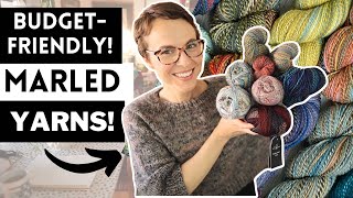 BUDGET to BOUGIE Marled Yarn Substitutions✨ MIDWEEK RAMBLE knitting [upl. by Ecirrehs]