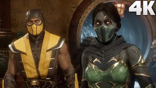 MK11  Liu Kang amp Kung Lao VS Scorpion amp Jade  Game Scene 4K  MORTAL KOMBAT 11 [upl. by Nolaj446]