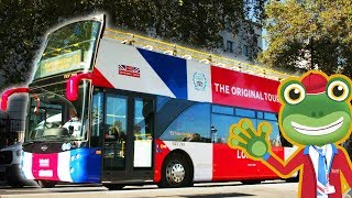 Gecko and The Open Top London Tour Bus  Geckos Real Vehicles  Double Decker Bus for Children [upl. by Eiramnaej]