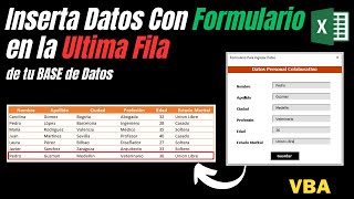 🟢 Formulario VBA Como Agregar DATOS en la ULTIMA FILA de tu Base  Aprendamos Excel [upl. by Onitrof907]