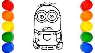 Minion drawing painting and colouring for kids and toddlers Minion drawing for kids and toddlers [upl. by Iila161]