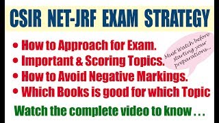 Strategy for CSIR NETJRF Exam  Books to follow  How to prepare for CSIR NET Exam [upl. by Annaoj]