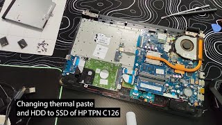 Changing thermal paste and HDD to SSD of HP TPN C126 [upl. by Adamis]