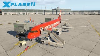 XPlane 11 JarDesign JetStar A320 Preparation Taxi Takeoff Frankfurt am Main Airport [upl. by Ettenig]