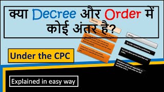 Differences between Decree and Order under CPC  Decree and Order in CPC [upl. by Okir]