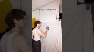 Trick for hiding a shower in 240 sqft NYC studio apartmenttherapy tinyhome diy nyclife [upl. by Naibaf582]