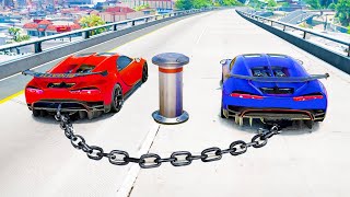 Chained Car Crashes Game 02 BeamNG Drive Crashes [upl. by Soalokcin]