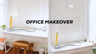 DIY HOME OFFICE MAKEOVER  Minimalist Office Decor  Affordable Hacks [upl. by Richmal]