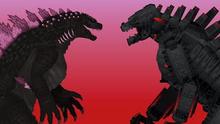 Godzilla Evolved vs Mechagodzilla Stick Nodes Animation [upl. by Adlei]