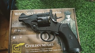 Webley MKvI CIVILIAN 25 inch Pellet revolver 42000 offer price  9961184444 mob [upl. by Wolfgram]