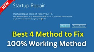 2024 How to Fix Startup Repair Couldnt Repair Your PC [upl. by Sorensen]