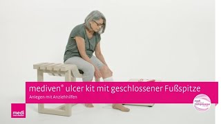 mediven® ulcer kit anlegen mit Anziehhilfen  Kompressionstherapie offenes Bein [upl. by Maletta]