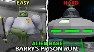 BARRYS PRISON RUN  Alien Base All Difficulties  Full Walkthrough  Roblox [upl. by Trevah395]