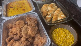 Sunday Dinner Crispy Chicken Thighs Broccoliamp Cauliflower Casserole Rolls and Corn [upl. by Osswald]