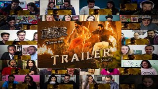 RRR Trailer 🔥Mega Reaction Mashup  NTR Ram Charan Ajay Devgn Alia Bhatt  DheerajReaction [upl. by Relyuhcs]